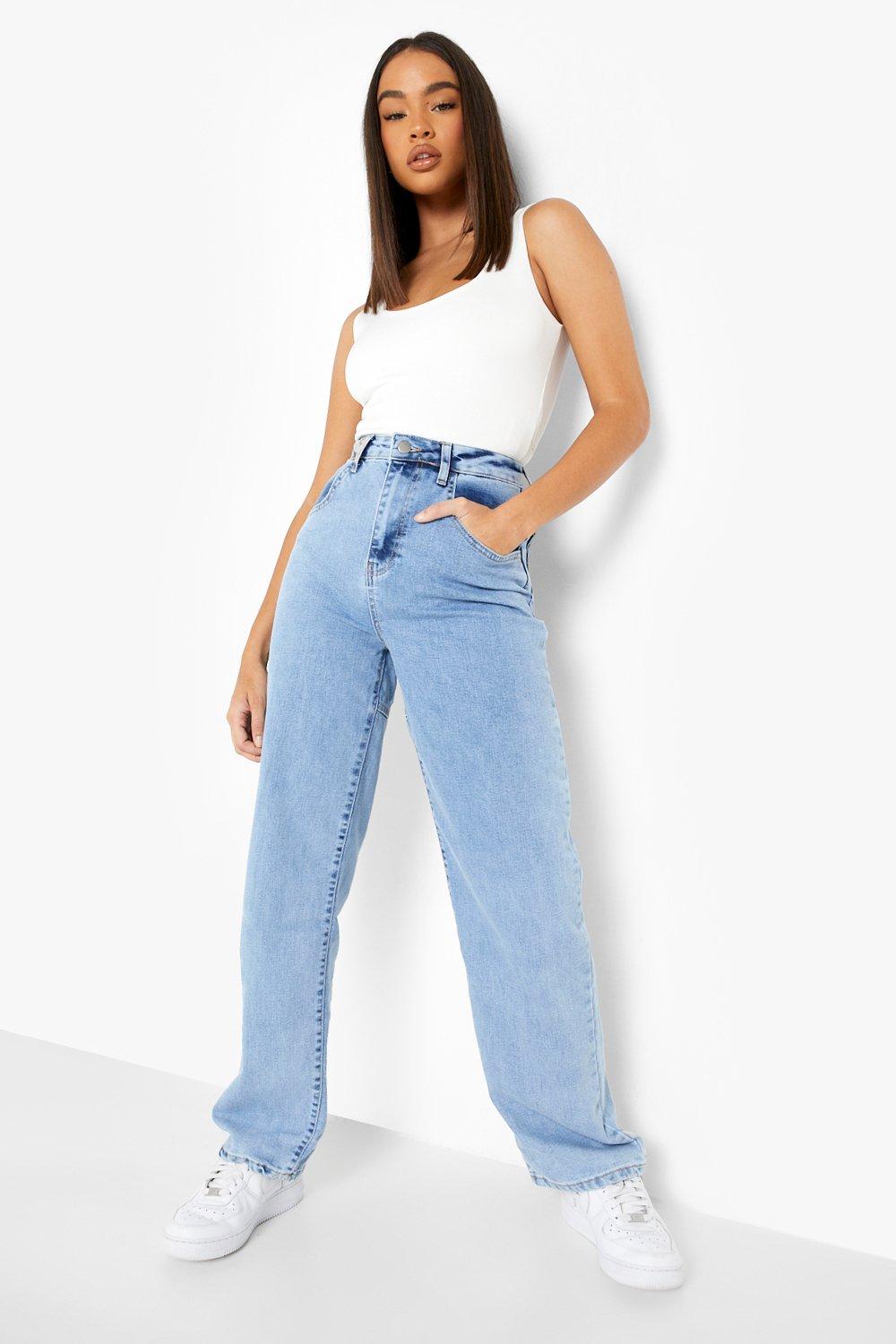 High waisted hot sale acid wash